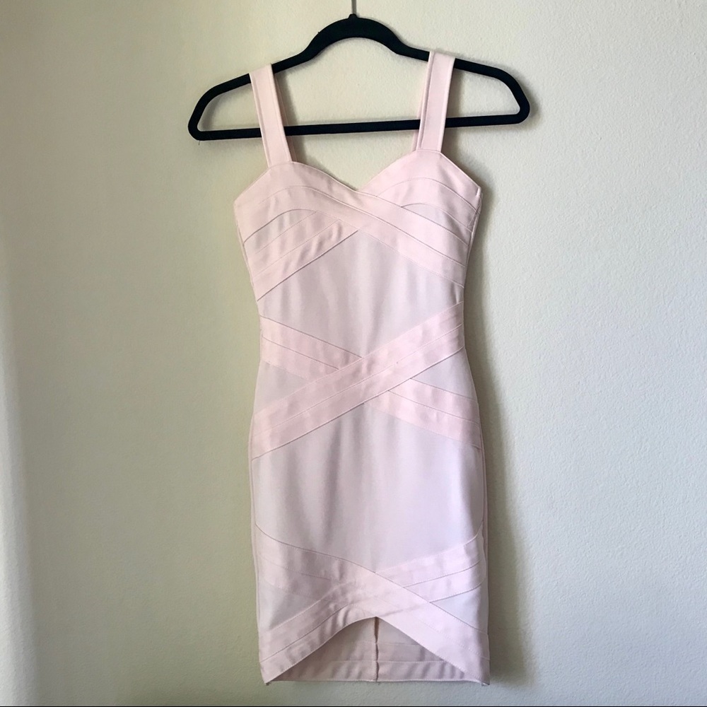 H&M Light pink blush bandage dress ~ size XS ~ 4